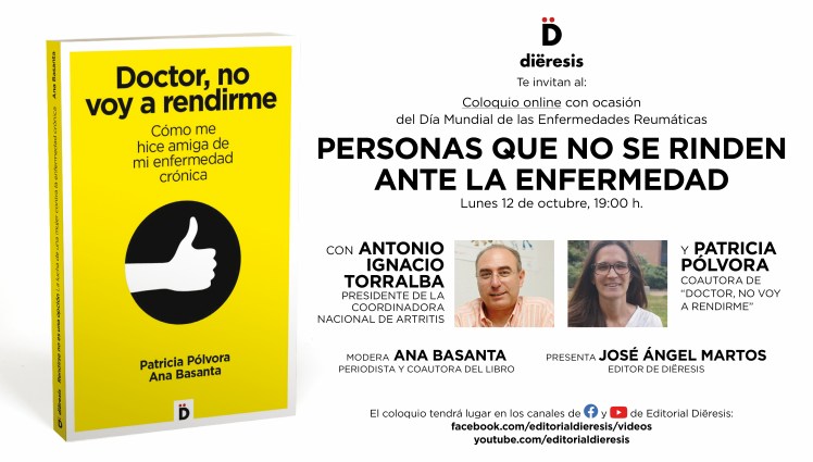 Coloquio on line sobre "Doctor, no voy a rendirme" y la artritis reumatoide